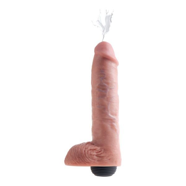 King Cock Squirting Cock 11â Sprøjte Dildo M/Testikler - Lys Hudfarve